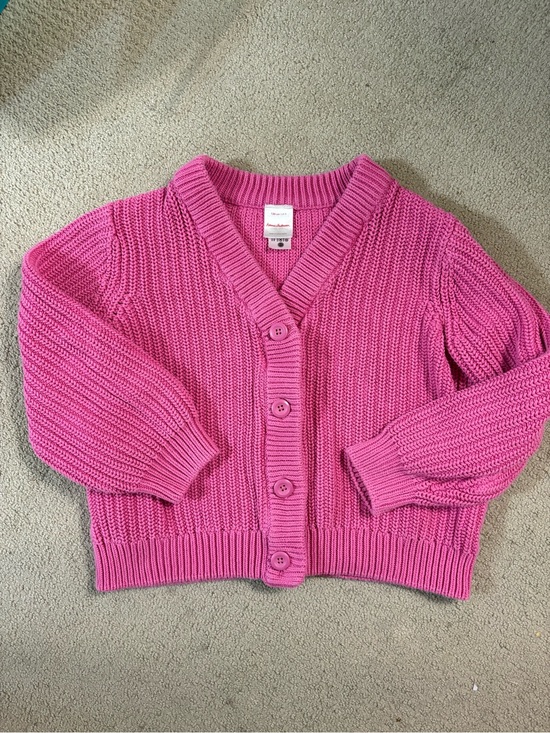 Hanna Andersson Other - Hanna Andersson 100% Cotton Pink Chunky Knit Button-Front Cardigan Girls Size 8